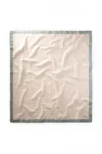 Couverture brute à quatre couches avec passepoil épais 85 x 90 menthe