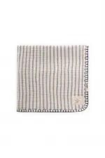 Double Layer Handmade Muslin Triangle Towel (Washed) 75X75 cm Indigo Striped