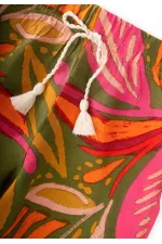 Desenli Viskon Şalvar 2-10 Yaş Turuncu