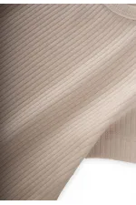 Basic Fitilli T-Shırt 1-5 Yaş Açık Bej