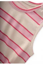 Çizgili Zıbın 0-3 Yaş Pudra Geniş Çizgili