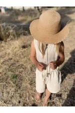 Sarh Linen Sleeveless Jumpsuit 2-6 Natural