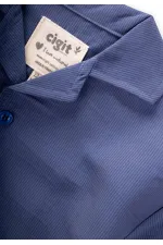 Chemise hawaïenne rayée en modal, 1-8 ans, bleu indigo