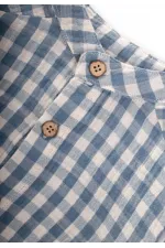 Müslin Gömlek Takım 1-8 Yaş İndigo Mavi