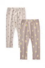 Collants doubles 1-8 ans Beige clair poudré