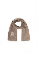 Çocuk Fular 25X140 Cm Bej İnce Çizgili