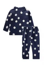 Puantiye Detaylı Pijama Takım 2-8 Yaş Lacivert