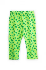 Leggings fluo saisonniers pour filles, motif floral vert, 0-5 ans