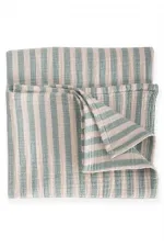 Couverture naturelle 90x100cm verte à rayures épaisses