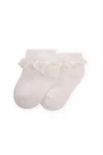 Dantalli Bebe patik Çorabı 0-4 Yaş Ekru