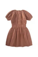 Robe rustique bio pour fille de 2 à 9 ans, marron