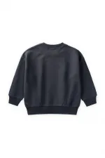 Pullu Ay Yıldız Nakışlı Sweatshirt 2-8 Yaş Antrasit