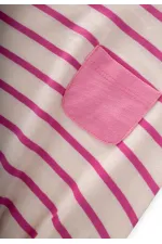 Çizgili Cepli Zıbın 0-3 Yaş Fusya