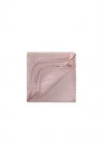Double Layer Muslin Baby Blanket with Pom-Pom Trim, 100x100 cm +/- 3 cm, Powder Pink