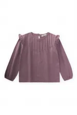 T-shirt côtelé à détails, couleur cuivre, 3-10 ans