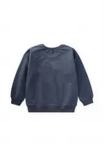 Çiçek Nakışlı Sweatshirt 2-7 Yaş Lacivert