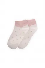 Chaussettes bottines à pois pour enfants de 5 à 12 ans, couleur poudre