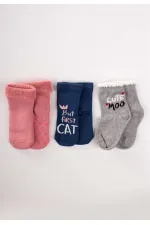 Üçlü Kız Bebek Çorap 12-24 ay Karşık Renkli 1