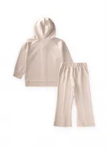 Modal Set with Zipper and Stone Embellishments, Ages 3-8, Beige