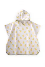 Poncho standard blanc imprimé citron