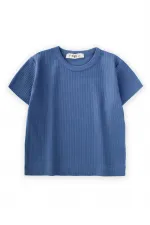 Basic Ribbed T-Shirt 1-5 Years Indigo Blue