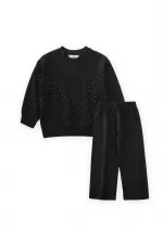 Komple Taşlı Modal Takım 2-7 Yaş Siyah
