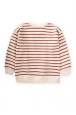 Pull rayé en maille marron, 2-10 ans