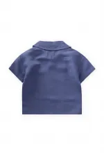 Chemise hawaïenne rayée en modal, 1-8 ans, bleu indigo