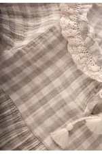 Robe à col à carreaux Peti, 2-10 ans, couleur vison