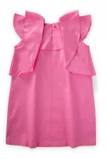 Robe en popeline à volants, rose, 2-7 ans