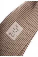 Çocuk Fular 25X140 Cm Bej İnce Çizgili