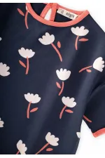 Desenli Oversize Şortlu Takım 1-7 Yaş Lacivert