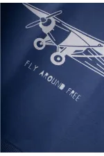 Ensemble sweat-shirt imprimé planeur pour enfants de 2 à 10 ans, bleu indigo