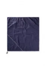 Double Layer Handmade Muslin Triangle Towel (Washed) 75x75 cm Navy Blue