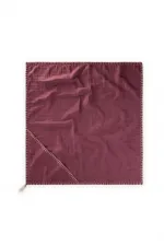 Serviette triangulaire en mousseline double épaisseur faite main (lavée) 75 x 75 cm prune