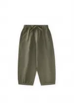 Keten Boyfriend Pantolon 2-10 Yaş Yeşil