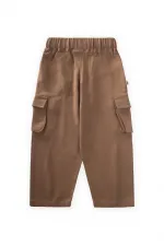 Çift Körük Cepli Keten Pantolon 2-7 Yaş Caramel