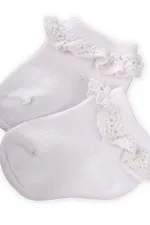 Dantalli Bebe patik Çorabı 0-4 Yaş Beyaz