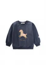 At Aplikeli Sweatshirt 1-6 Yaş Lacivert