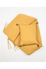 Müslin Bebek Yatak Koruma Yastık Seti (Yıkanmıştır) 32X180 cm +/- 2 cm Hardal Sarı