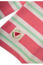 Çizgili Uzun Kollu T-Shırt 2-8 Yaş Pembe Yeşil Çizgili