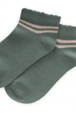 Çemberli Güpürlü Çocuk Patik Çorabı 5-12 Yaş Çağla Yeşili