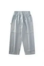 Contrast Stitched Linen Trousers 2-7 Years Blue