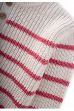 Striped Knitted Sweater for 2-8 Years Old Ecru-Salmon Stripes