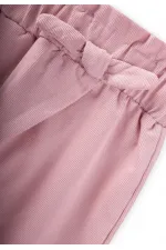 Pantalon harem bébé en velours lilas 0-3 ans