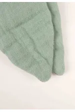 Anneau de dentition en tissu de mousseline de bois, vert menthe.