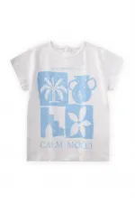 Calm Mood Printed T-Shirt 3-8 Years Old Off White