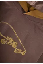 Kapşonlu Uzun Kollu T-Shırt 2-10 Yaş Vizon