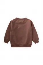 Süzene Nakışlı Sweatshirt 1-7 Yaş Kahve
