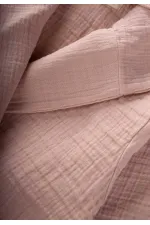 Peignoir enfant en mousseline double épaisseur, rose poudré, 2-9 ans